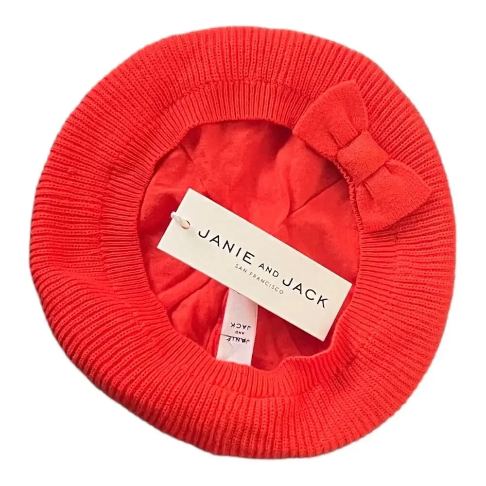 Janie And Jack Beret Hat With Bow Size 6 - 12 M